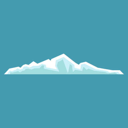 Arctic iceberg. North pole travelling, ice rock glacier mountain winter landscape element. Snow nature, melting antarctic berg vectorのイラスト素材