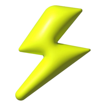 Yellow bolt icon 3d cartoon vector. Flash powerのイラスト素材