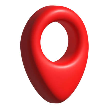 Red location pin icon 3d cartoon vector. Mobile mapのイラスト素材