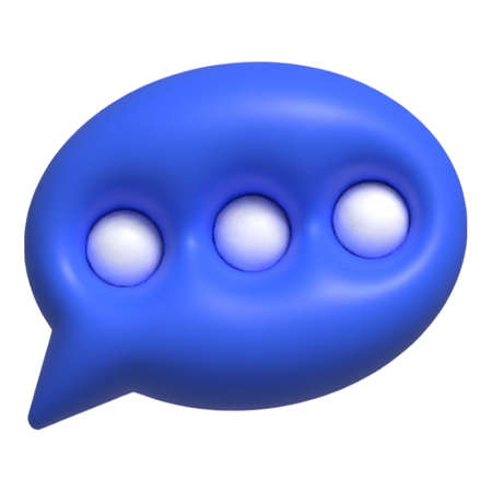 Chat bubble icon 3d cartoon vector. Balloon speechのイラスト素材