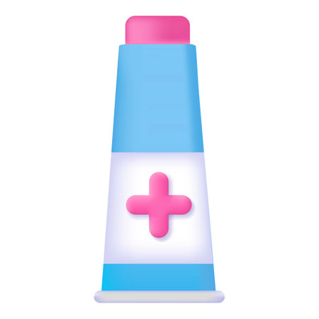 Pharmacy drug cream tube icon 3d realistic cartoon vector. Medicine bottleのイラスト素材