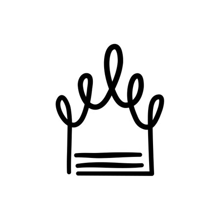 Sketch crown. Simple graffiti crowning, elegant queen or king crowns hand drawn. Royal imperial coronation symbol, monarch majestic jewel tiara isolated icon vector illustrationのイラスト素材