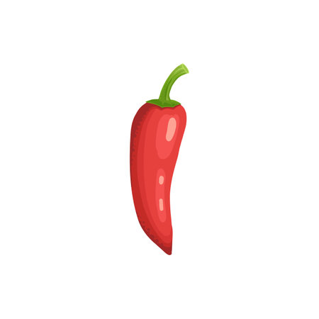 Bell pepper. Cartoon red sweet paprika, fresh organic vegetable for cooking and healthy eating. Vector colorful food vegetable illustrationのイラスト素材