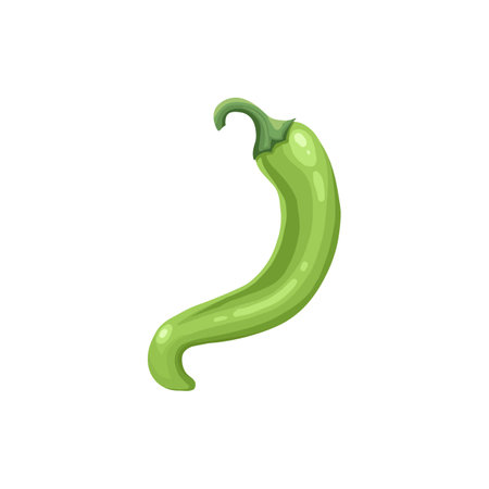 Bell pepper. Cartoon green sweet paprika, fresh organic vegetable for cooking and healthy eating. Vector colorful food vegetable illustrationのイラスト素材