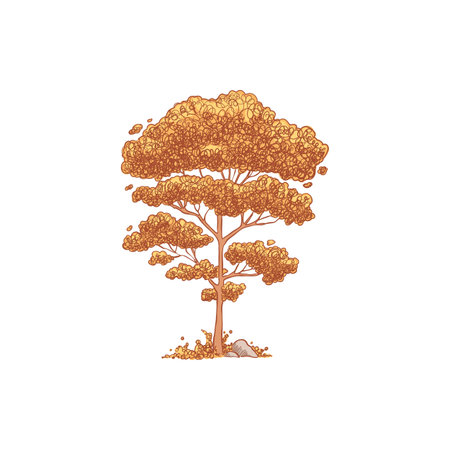 Hand drawn vector autumn elements. Fall leaves, mushrooms, maple, acorns, berries, oak, pumpkins. Harvest time. Colored trendy illustration. Autumn floral stickersのイラスト素材