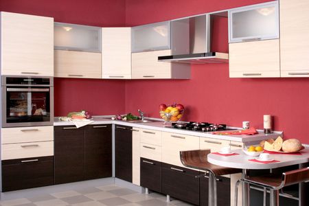 modern kitchen furniture for home interiorの写真素材