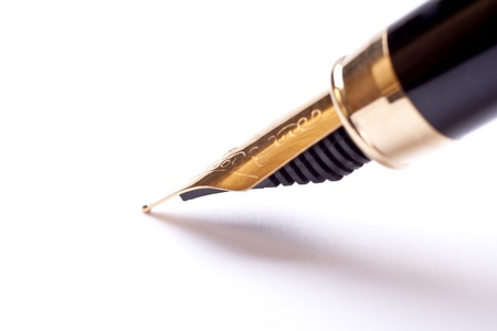 fountain pen isolated on white backgroundの写真素材