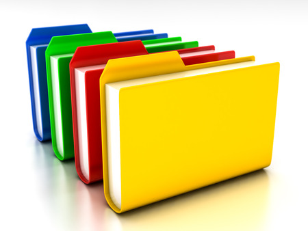 folders and files on a white backgroundの写真素材