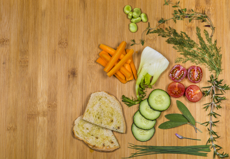 some ingredients for healthy italian appetizerの写真素材