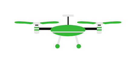 Drone quadrocopters icons and emblems isolated on white. Vector illustration drone helicopter toy packing design. Flight controlled security quadrocopters drone helicopter toy.のイラスト素材