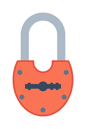 Lock icon and security padlock protection lock. Safety password sign lock privacy element and access shape open lock. Private lock safeguard modern firewall equipment vector iconのイラスト素材