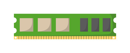Memory module slot isolated and Memory slot vector icon. Memory slot part of PC memory module and memory slot computer slot chip motherboard circuit electronic card. Hardware component chip.のイラスト素材