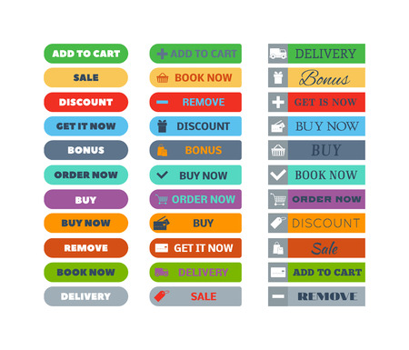 Web element shop button isolated on white. Design sign buy element shop button and label cart shop icon. Business shop symbol shop button graphic. Navigation UI element button.のイラスト素材