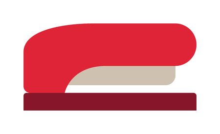 Office stapler vector isolated home improvement. Single metal stapler and home tool. Office stapler accessory and school clip stapler business paperwork secretary tool.のイラスト素材