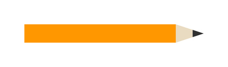 Vector yellow pencil illustration office supply design. Colored plastic pencil and ballpoint green pencil. Color pencil education equipment and design school.のイラスト素材