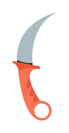 Military hunter knife isolated on white background. Military knife weapon blade isolated and steel metal sharp tool. Danger war edge equipment combat military or hunter knifeのイラスト素材