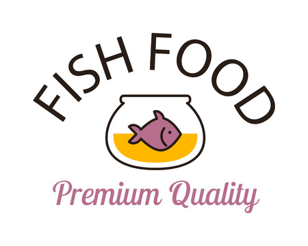 Fish vector design logo template. Seafood restaurant idea fish tank logo. Water shape abstract fish logo ocean food element graphic icon. Seafood menu, nature river animal fresh food.のイラスト素材