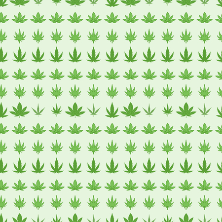 Green marijuana background vector illustration. White marijuana background leaf pattern repeat seamless repeats. Marijuana leaf background herb narcotic textile pattern. Different vector patterns.のイラスト素材