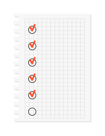 Clipboard document checklist test icon questionnaire symbol illustration. Symbol test icon and choice test icon. Paper test icon and report clipboard test icon. Test documentのイラスト素材
