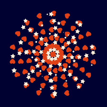 Festive firework bursting shape firework pictograms isolated. Firework abstract vector isolated illustration and party fun firework celebration holiday vector sign. Firework show isolatedのイラスト素材