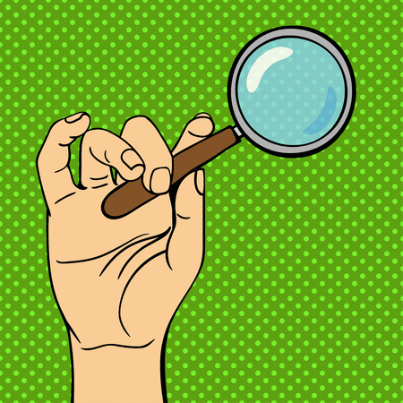 Human hand holding search web loupe pose human fingers. Human hand isolated. Silhouette of hand showing symbols finger thumb vector illustration. Web search, human sesoursesのイラスト素材