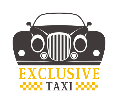 Vintage and modern taxiのイラスト素材