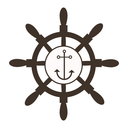 Vintage retro anchor badge and label. Vector sign anchor sea ocean ship, graphic element nautical symbol. Vintage retro marine emblem, label nautical anchor symbol and marine design emblem.のイラスト素材