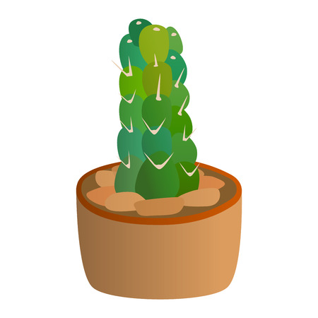 Green desert plant nature cartoon cactus and mexican summer cute cartoon cactus home plant. Cartoon cactus tropical plant traditional west flower. Cute cartoon cactus flat nature vector illustration.のイラスト素材