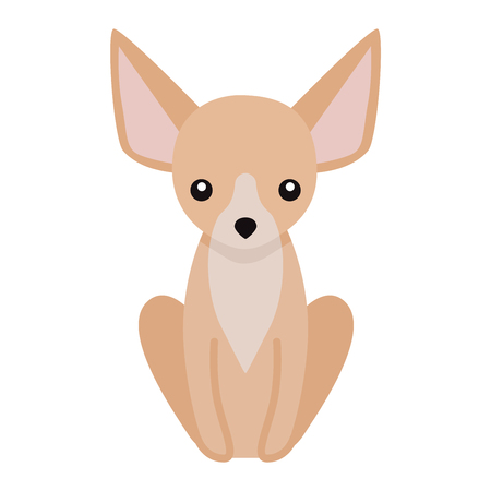 Flat dog pet sitting cute dog vector. Flat dog animal pet vector illustration. Home cute sitting dog flat style. Dog vector silhouette isolated on white backgroundのイラスト素材