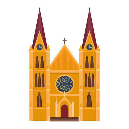 Cathedral and churche infographic temple building landmark tourism vector. Temple building world religions. Cathedral and churche temple building.のイラスト素材