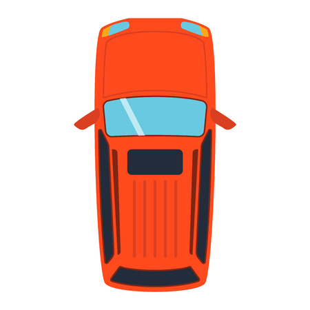 Vector car vehicle icon top view. From above car top view. Some vehicle transport isolated on white. Transportation vehicle design car top view motor van.のイラスト素材