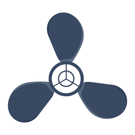 Turbine ship boat icon propeller fan rotation technology equipment. Fan blade, wind ventilator propeller ship boat fan equipment. Vector illustration propeller ship fan vector industrial ventilatorのイラスト素材