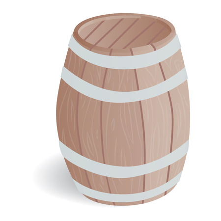 Wooden barrel vintage old style wooden barrels oak storage container.のイラスト素材