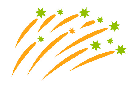 Festive firework bursting shape firework pictograms isolated. Firework abstract vector isolated illustration and party fun firework celebration holiday vector sign. Firework show isolatedのイラスト素材