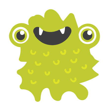 Cute monster color character funny design element. Humour emoticon fantasy monster unique expression sticker isolated. Alien sticker vector fantasy monster paint crazy animals.のイラスト素材