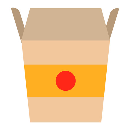 Chinese or japanese Fast food noodles box food dinner cuisine and meal dish lunch. Chinese vegetable oriental asia restaurant food. Fast food noodles box isolatedのイラスト素材