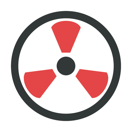 Radiation icon danger button and attention warning sign. Attention security alarm symbol. Danger warning attention sign with symbol information and notification icon vectorのイラスト素材