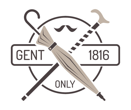 Vintage hipster label gentlemen hipster icon. Vector illustration gentlemen hipsterのイラスト素材