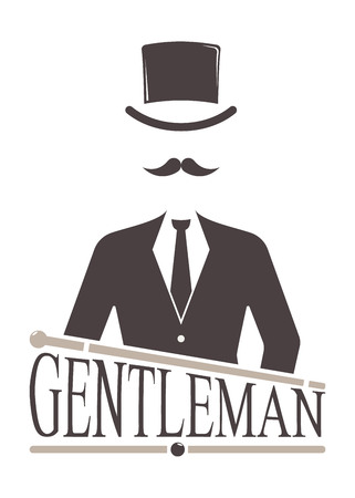 Vintage hipster label gentlemen hipster icon. Vector illustration gentlemen hipsterのイラスト素材