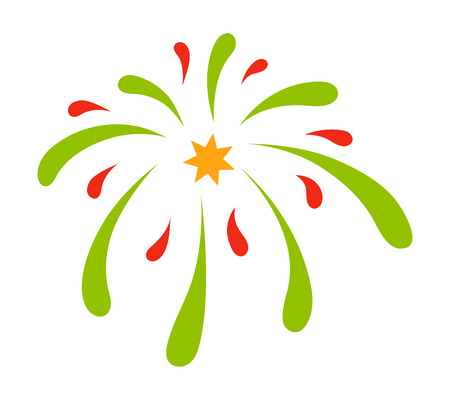 Festive firework bursting shape firework pictograms isolated. Firework abstract vector isolated illustration and party fun firework celebration holiday vector sign. Firework show isolatedのイラスト素材