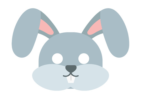 Animals carnival mask vector festival decoration masquerade. Party costume cute cartoon animal carnival mask. Festival head decoration isolated celebration animal carnival mask.のイラスト素材