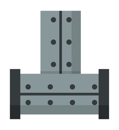 Parts of machinery flat mechanism manufacturing work detail design. Gear mechanical equipment part industry mechanism icon. Vector technology icon industry engineering technical factory mechanismのイラスト素材