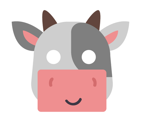 Animals carnival mask vector festival decoration masquerade. Party costume cute cartoon animal carnival mask. Festival head decoration isolated celebration animal carnival mask.のイラスト素材