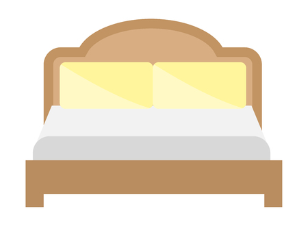 Vector bed icon interior home rest. Bed vector sleep furniture icon. Bed vector house information bedtime modern service sleep furniture.のイラスト素材