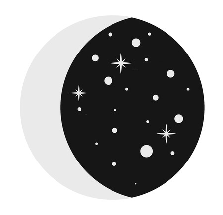 Phases of the moon nature cosmos cycle satellite surface. Whole cycle from new moon month to full surface star astrology sphere. illustration moon month astronomy space lunar.のイラスト素材