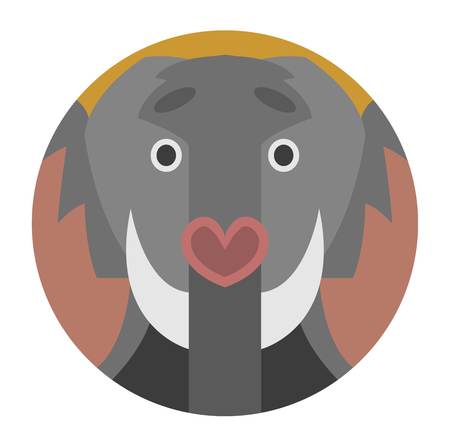 Cute animals emotions icons isolated fun set face. Happy character funny emoji set comic adorable pet. Animals emotions icons flat set expression smile collection. Wild avatar emoticon comic icons.のイラスト素材