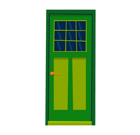 Door isolated on white. Front house or building door in flat design style isolated. Vector illustration door isolated modern new decoration elegant room designのイラスト素材