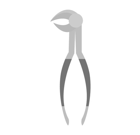 Dental forceps instruments for tooth extraction isolated. Treatment tool surgery clinic tooth dental forceps dentist health care. Professional dental forceps steel instrument healthcare medicine.のイラスト素材