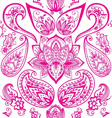 Floral mehendy pattern ornament.  illustration mehendy pattern in asian textile style india tribal ornate. Ethnic ornamental lace vintage mehendy pattern mandala abstract textileのイラスト素材
