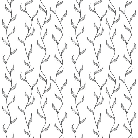 Beautiful vintage hand drawn leaf seamless pattern. Cute artistic decoration leaves seamless pattern background style. Fashion textile fabric leaves seamless pattern decoration floral texture.のイラスト素材